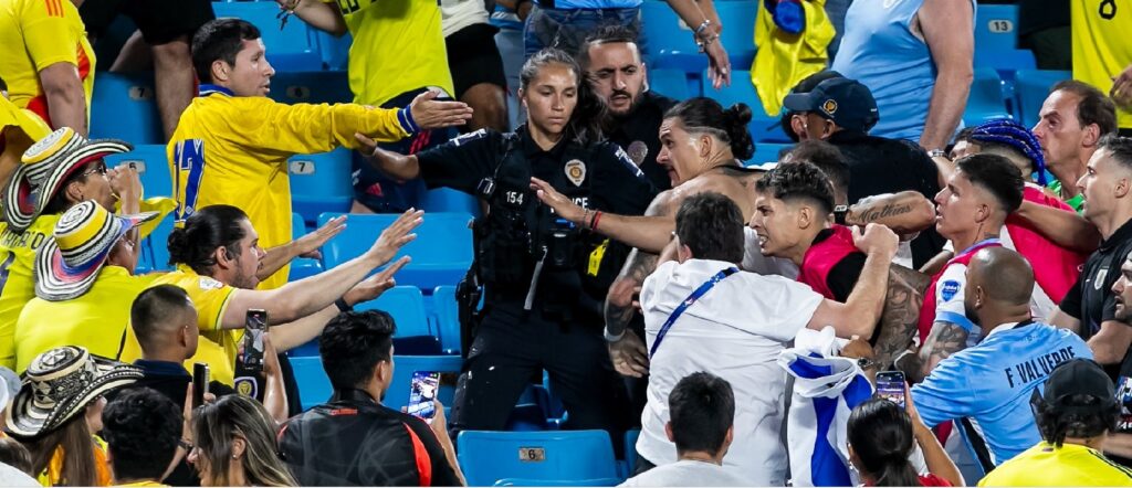 Choque en las tribunas